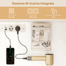 Consolle Trucco con Specchio 118x78x135 cm con Specchio e Luci LED Regolabili in MDF Bianco  