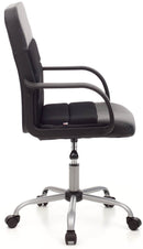 Sedia da Ufficio Operativa in Similpelle e Tessuto Soft Nera