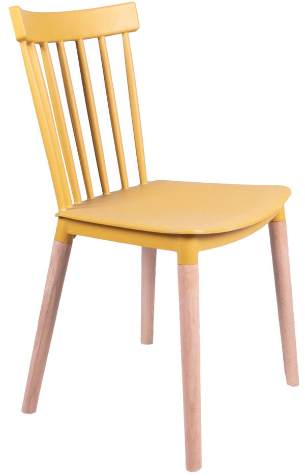 Chaise de jardin en polypropylène et hêtre jaune Vandi sconto