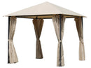 Gazebo da Giardino 3x3m in Metallo e Poliestere Beige
