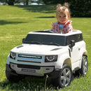 Macchina Elettrica per Bambini 12V con Licenza Land Rover Defender Bianca