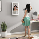 Specchio Portagioie 36,5x9,5x67 cm Armadietto con 2 Chiavi in Legno Bianco  