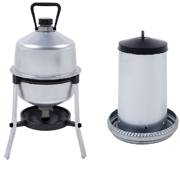 Ensemble abreuvoir et mangeoire Rocila en tôle sconto