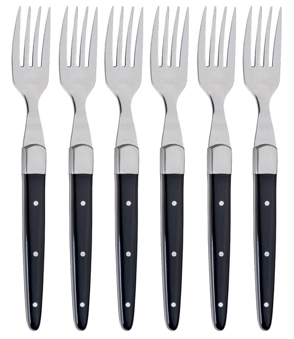 prezzo Set de 6 Fourchettes Acier avec Manche Plastique Kiki Noir