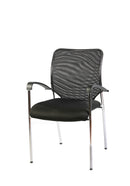 Sedia Attesa da Ufficio Nera Cromata in Tessuto Traspirante Tosini W 1008G K
