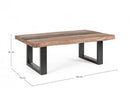 Tavolino Basso 120x70x42 cm in Acciaio e Legno