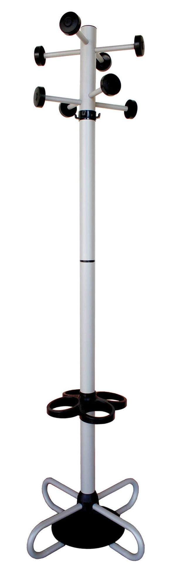 prezzo Porte-Manteau Ø55x174 cm avec Porte-Parapluies Tommy en Métal Argenté et Noir