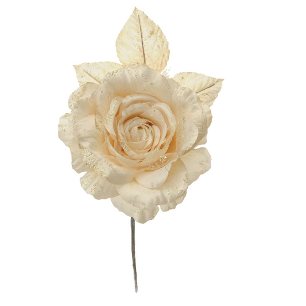 acquista Set 12 Pics Roses à Paillettes Ø15 cm Champagne