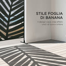 Separé Frangivista a 3 Ante Verticali 122x45x198 cm in Acciaio con Motivo a Foglia di Banana Nero      