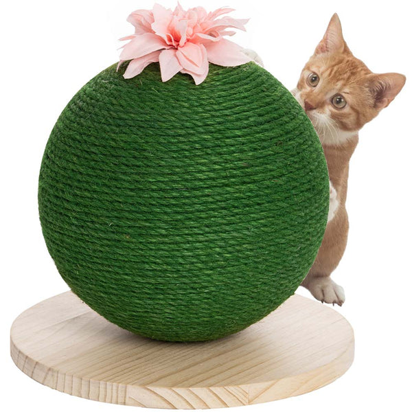 sconto Tiragraffi Graffiatoio Forma Palla Sfera per Gatti Animali Felini Verde Fiore