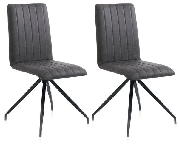 Lot de 2 Chaises 44x50x90,5 cm en Simili Cuir Gris acquista