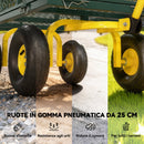 Carrello da Giardino 104x54x51 cm con Capacità 200 kg e Pareti Laterali Rimovibili in Acciaio Verde e Giallo      
