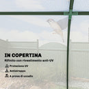 Serra da Giardino a Tunnel 200x100x80 cm in Acciaio e con Copertura in PVC Bianco      