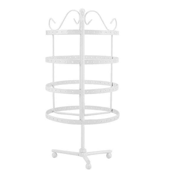 Présentoir à bijoux à 4 niveaux Structure rotative Blanc Idéal pour les boucles d'oreilles sconto