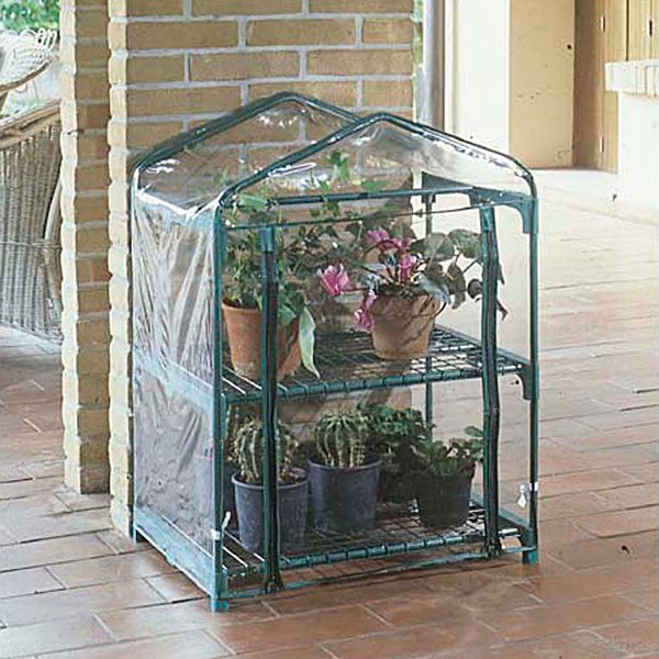 Serre de jardin en acier 2 étagères avec couvercle vert azalée Rama acquista