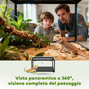 Rettilario Rialzato 60x45x32 cm con Doppia Serratura e Pareti in Vetro Nero      