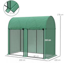 Serra da Giardino 200x100x178 cm 2 Porte Avvolgibili Copertura in PE 140g/m² Anti-UV Verde      