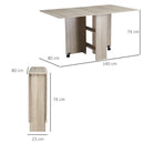 Tavolo Pieghevole Salvaspazio 140x80x74 cm in Legno Truciolato Naturale