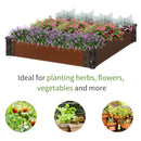 Letto per Orto Fioriera 100x100x15 cm in Plastica Marrone