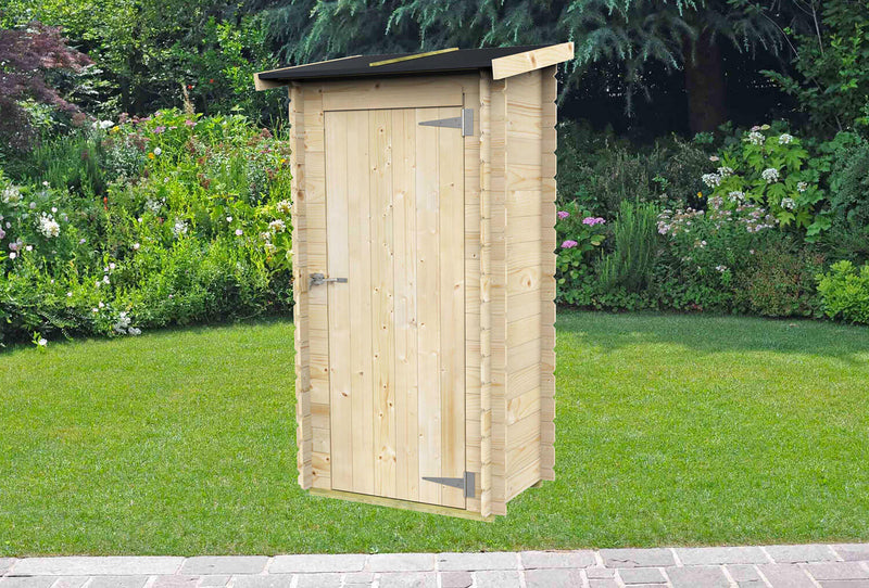 Casetta Box da Giardino per Attrezzi 94x64 cm con Porta Singola Cieca in Legno Naturale