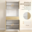Credenza per Cucina con Armadietti a 2 Ante 80x40x180 cm Colore Legno  