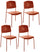 Set 4 Sedie 52x52xH79 cm in Polipropilene Mars Ruggine