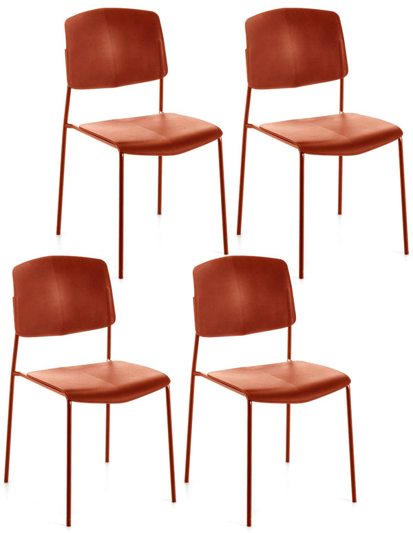 sconto Set 4 Sedie 52x52xH79 cm in Polipropilene Mars Ruggine