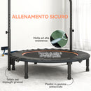 Mini Trampolino Fitness Ø114 cm Pieghevole con Manubrio Regolabile in Altezza Arancione e Nero      