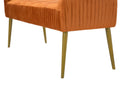 Panca Lady Ruggine 120x45x55 cm in Legno Spugna Metallo e Poliestere Ruggine e Oro