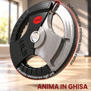 Set di Dischi Pesi 20 kg con Foro da 5 cm e 3 Impugnature in Acciaio con Rivestimento in Plastica Nero      