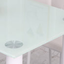 Tavolo Rettangolare 120x60x75 cm in Metallo e Vetro Temperato Bianco