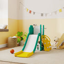 Scivolo per Bambini con Canestro 178x70x86 cm in HDPE e PP Giallo e Verde   