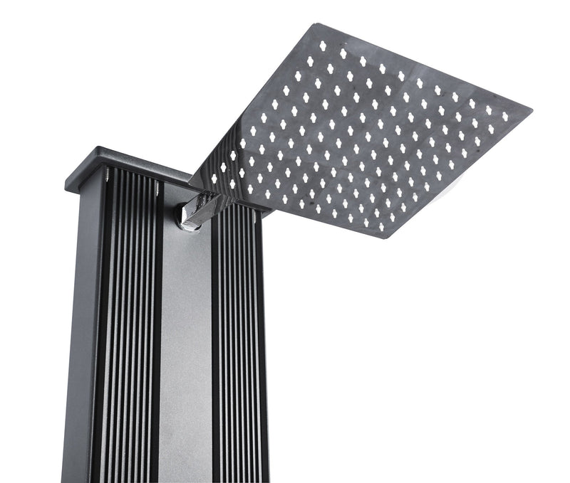 Doccia Solare Ibrida da Giardino 40L Miscelatore e Doccetta Lavapiedi Antracite