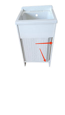 Mobile Lavatoio in PVC 50x50x85 cm con Serranda Forlani Esterni Roc Bianco Seconda Scelta