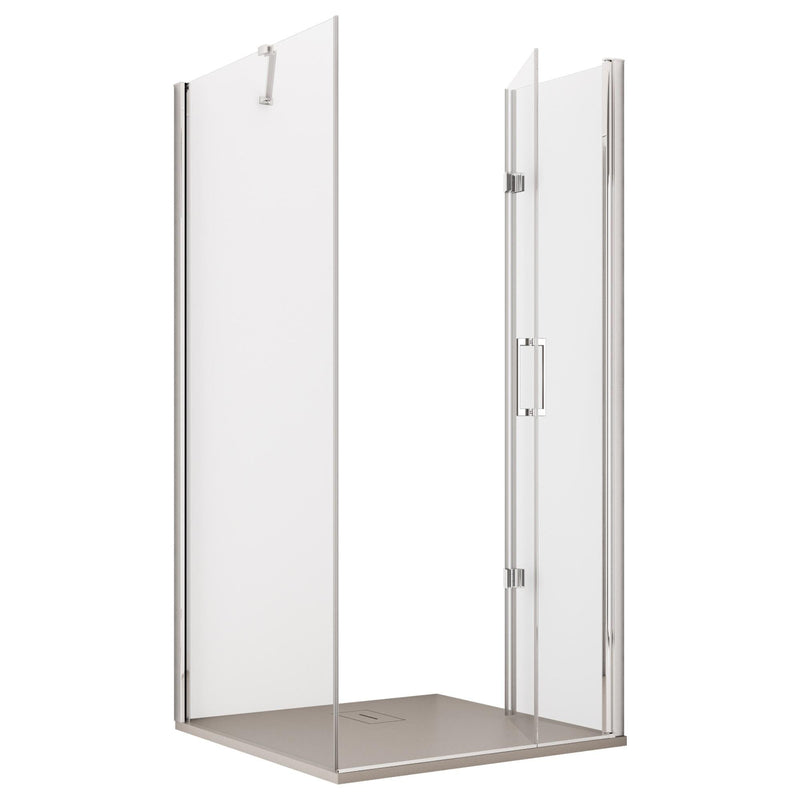 Box Doccia Angolare 1 Anta a Libro in Cristallo Trasparente 6mm H195 Bonussi Eloisa Varie Misure