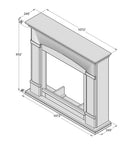 Camino Elettrico da Pavimento 107,2x95,2x24,5 cm Effetto Fiamma 1500W Sined Siena Beige