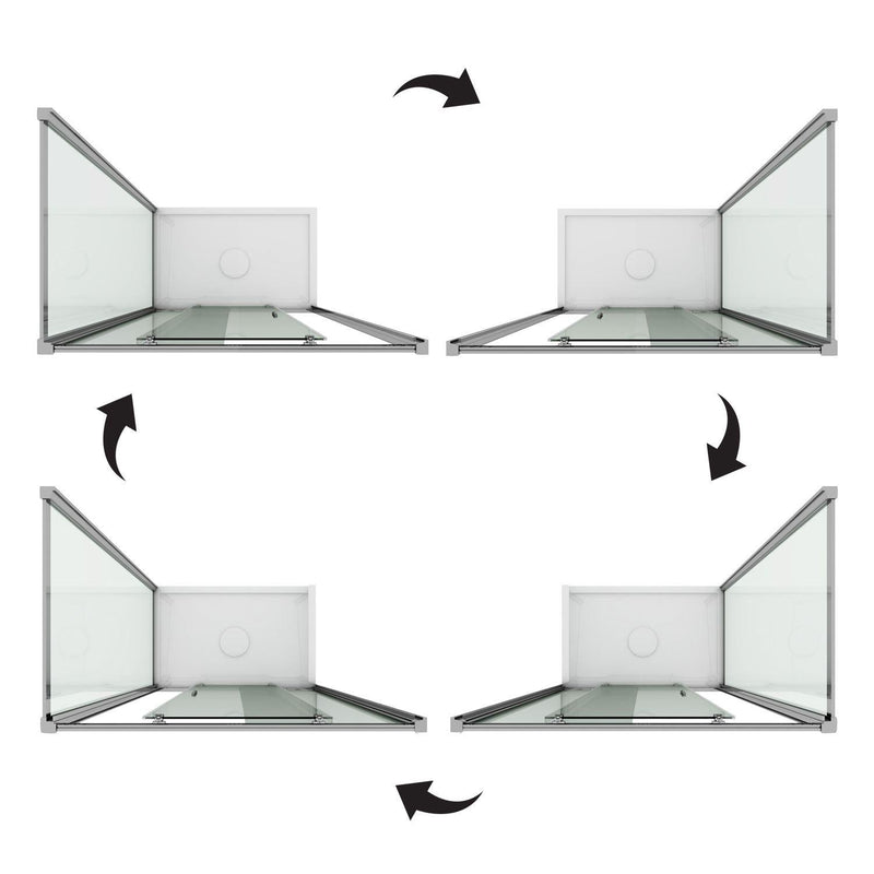 Box Doccia Angolare 1 Anta Scorrevole in Cristallo Opaco 6mm H198 Fosterberg Viborg Duo Varie Misure