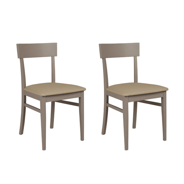 online Lot de 2 chaises 44x45xH82 cm en bois laqué gris tourterelle Monaco