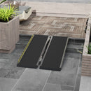 Rampa per Sedia a Rotelle Pieghevole 122x73,6x5,1 cm con Deflettori e Adesivi in Alluminio Nero