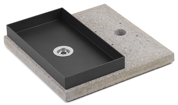 sconto Base avec Plateau pour Fontaines avec Grand Anneau 40x40x5 cm en Ciment Belfer 42/BSE/5 Anthracite