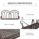 Panchina 2 Posti da giardino 104x75x95,5 cm in Metallo Bronzo