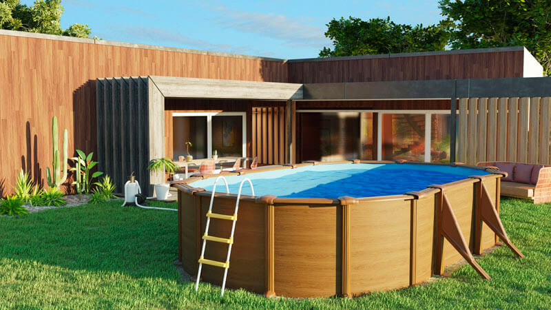 Piscina Ovale Fuori Terra 500x300xh120 cm in Acciaio e PVC Gre Pacific