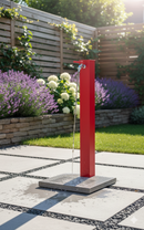 Fontana da Giardino con Rubinetto e Base in Cemento Belfer 42/QBM Rosso