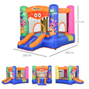 Castello Giostra Gonfiabile 290x200x155 cm con Scivolo Canestro e Pompa Multicolor