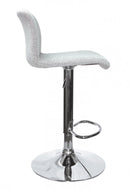 Set 2 Sgabelli Bar 41x46x86/107 cm in Poliestere Rafael Cromo-Grigio Chiaro