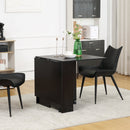 Tavolo Pieghevole Salvaspazio per 4-6 Persone con Ruote 75x140x74 cm in Legno Nero