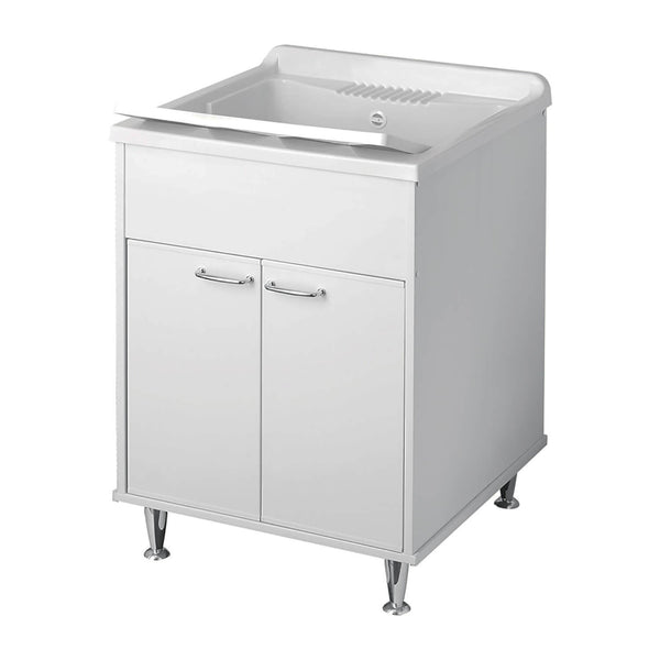 acquista Meuble Lavabo en PVC 60x50x85cm 2 Portes Forlani Blanc Neat