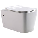 Coppia di Sanitari WC e Bidet Sospesi Filo Muro in Ceramica 36,5x58x33cm Bianco