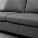 Divano 2 Posti 200x88x86 cm Seduta Imbottita e Braccioli Regolabili in Similpelle Grigio