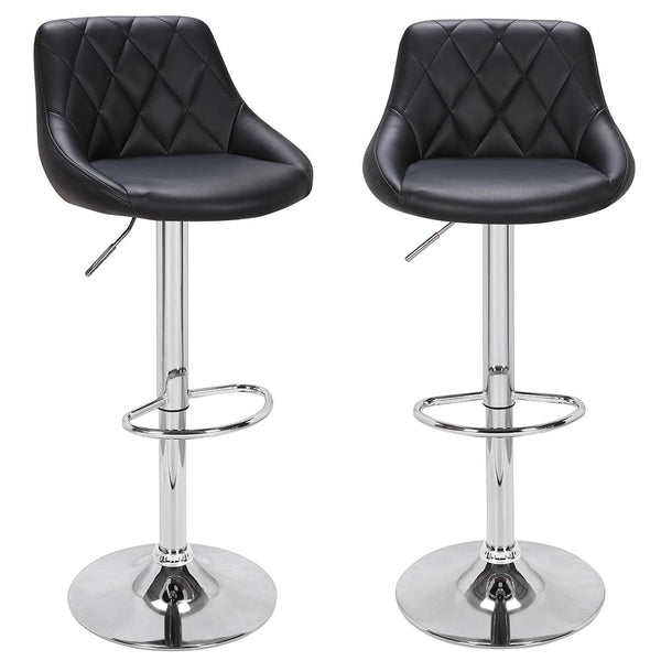 Set 2 Sgabelli Cucina Seduta Pelle Imbottita Sgabello Girevole Casa Bar Nero online